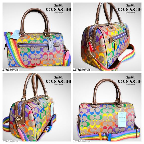 SOLD-AUTHENTICATED NWTCoach 3-pc Rainbow Signature Set Rowan, Nolita, Charm $626 - Picture 7 of 16
